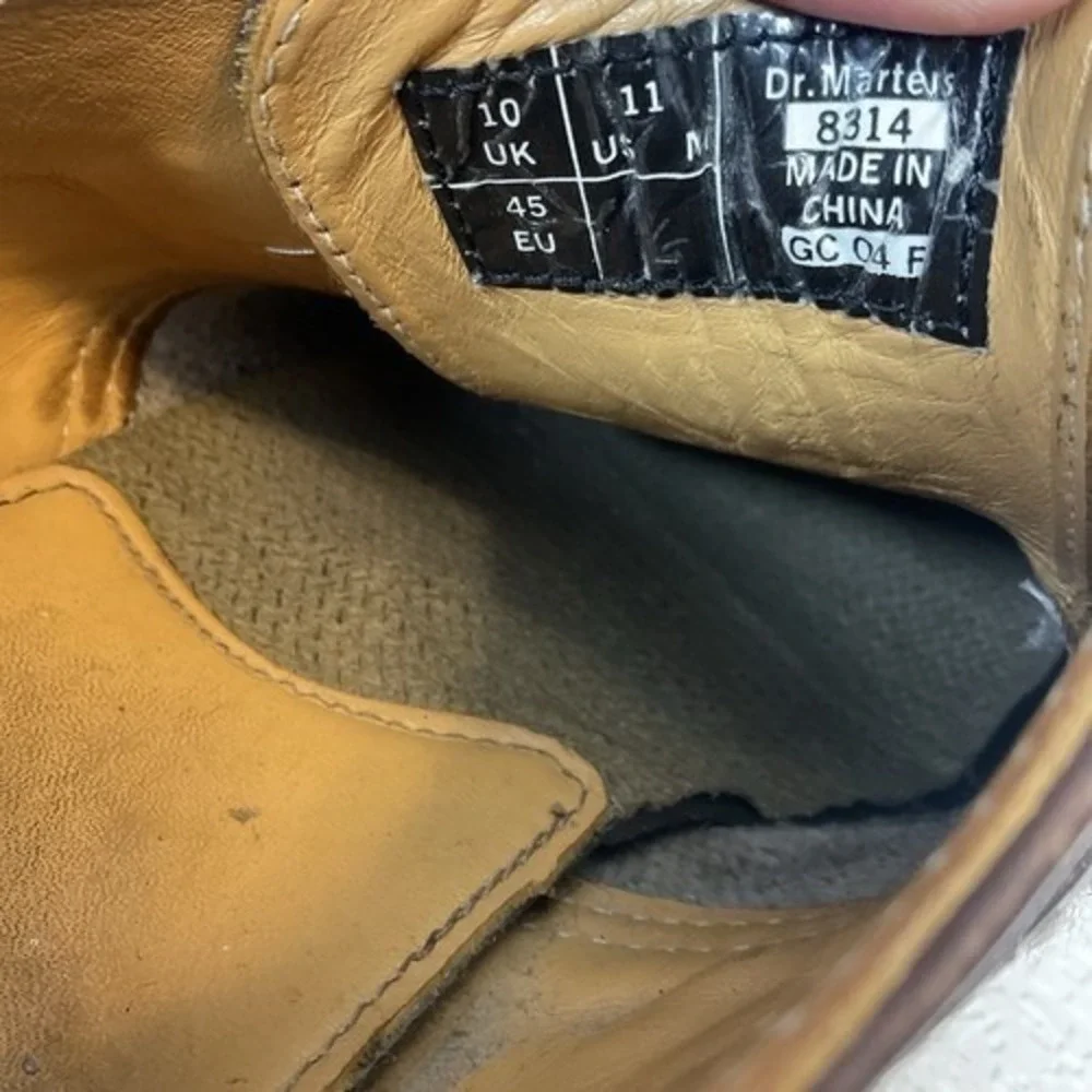 Vintage Dr. Martens 8314 Brown Monk Strap Chunky Shoes Men 11M China Leather